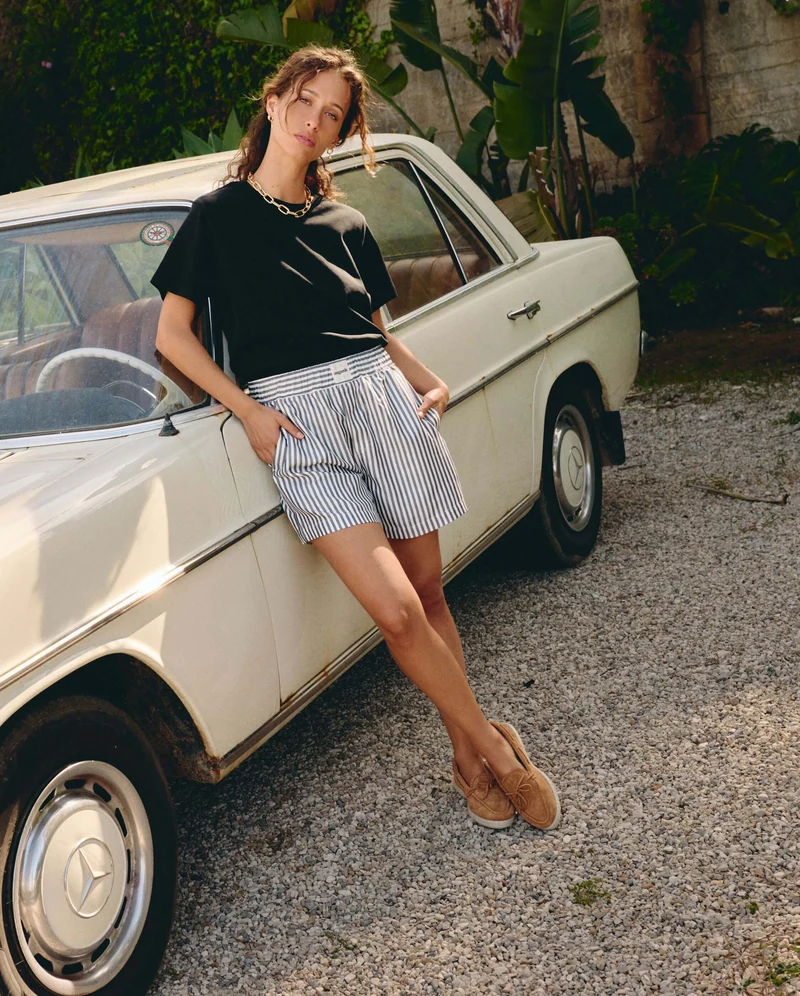 Mocassin bateau femme Betty, cuir camel