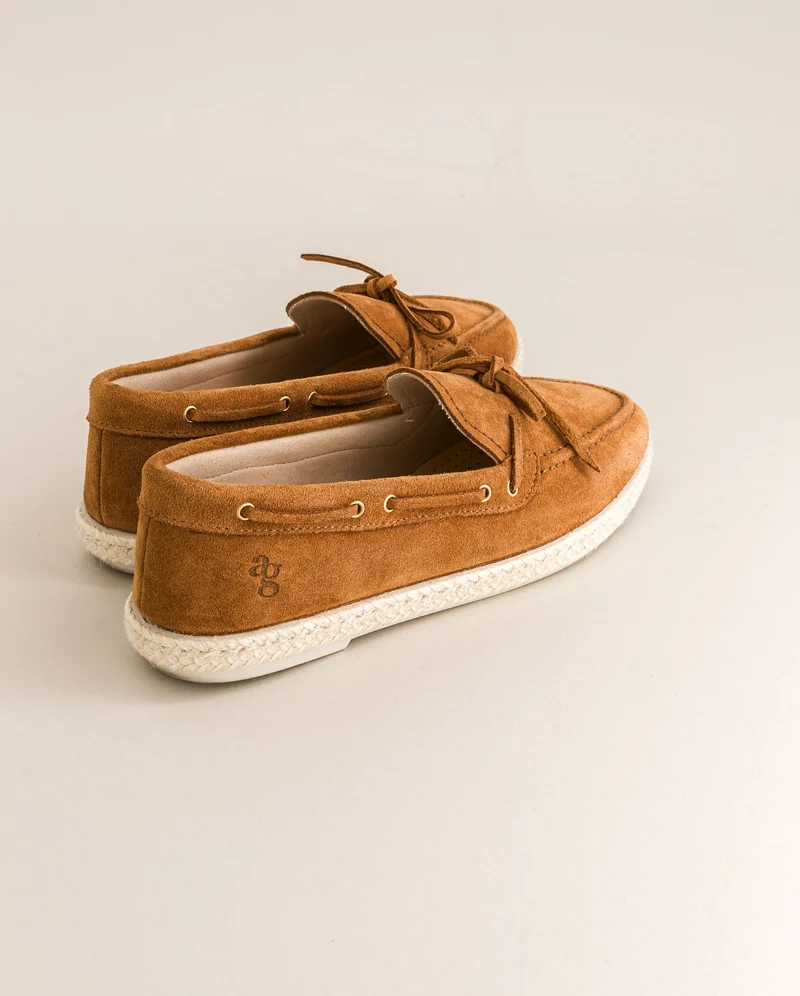 Mocassin bateau femme Betty, cuir camel