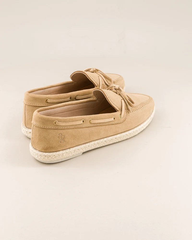 Mocassin bateau femme Betty, cuir beige