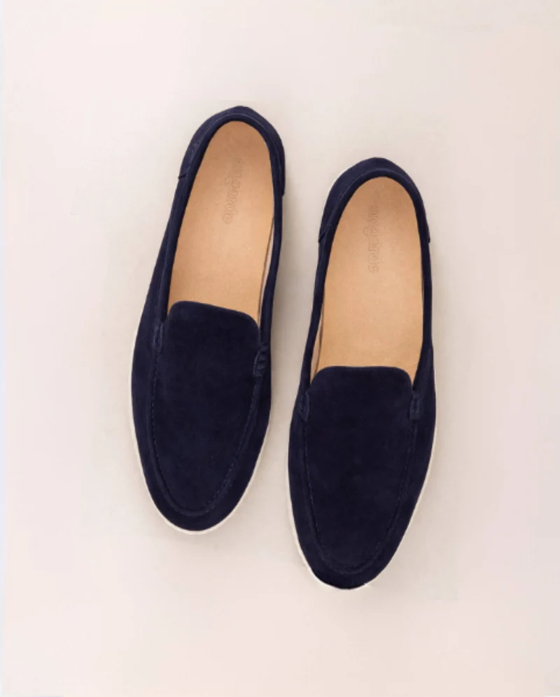 Mocassin homme Byron, cuir suède marine