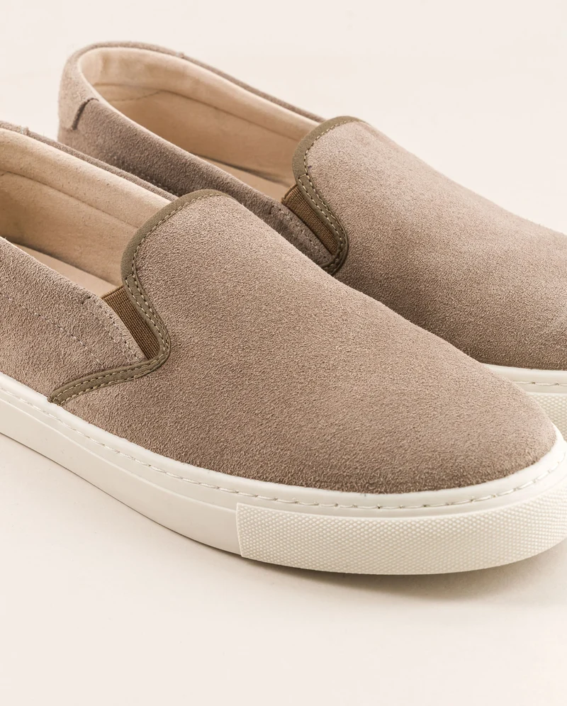 Basket slip-on homme Ellis, cuir suède gris