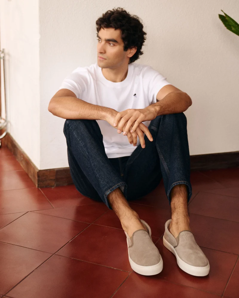 Basket slip-on homme Ellis, cuir suède gris