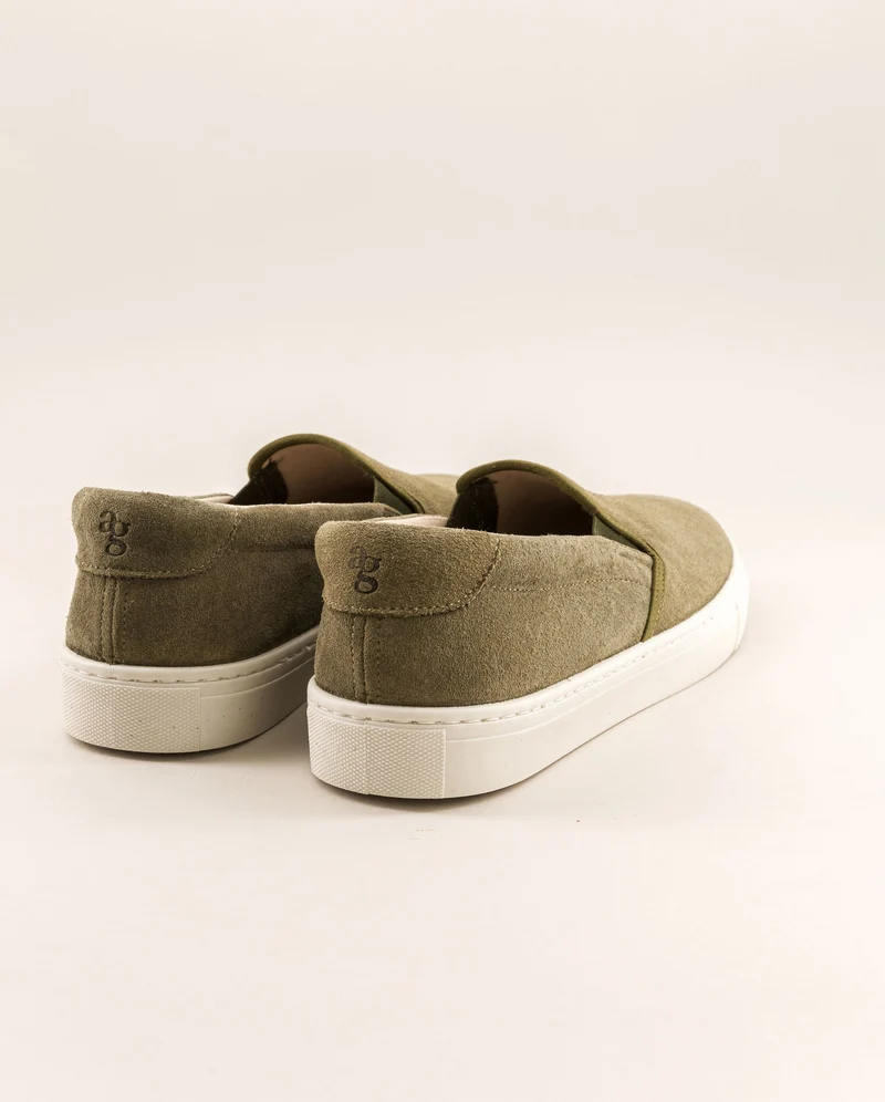 Basket slip-on homme Ellis, cuir suède kaki