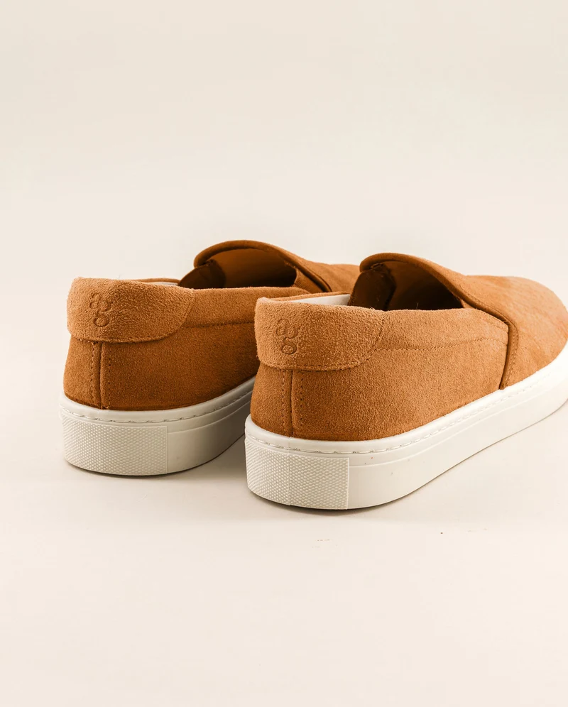 Basket slip-on homme Ellis, cuir suède camel
