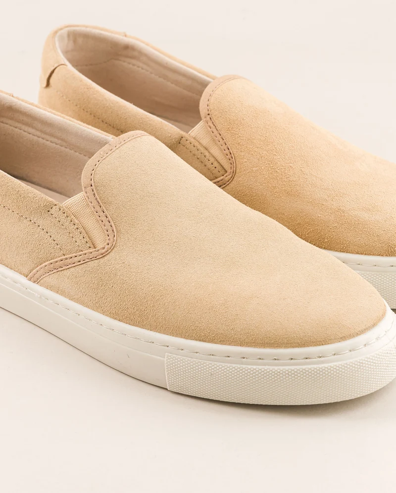 Basket slip-on homme Ellis, cuir suède beige