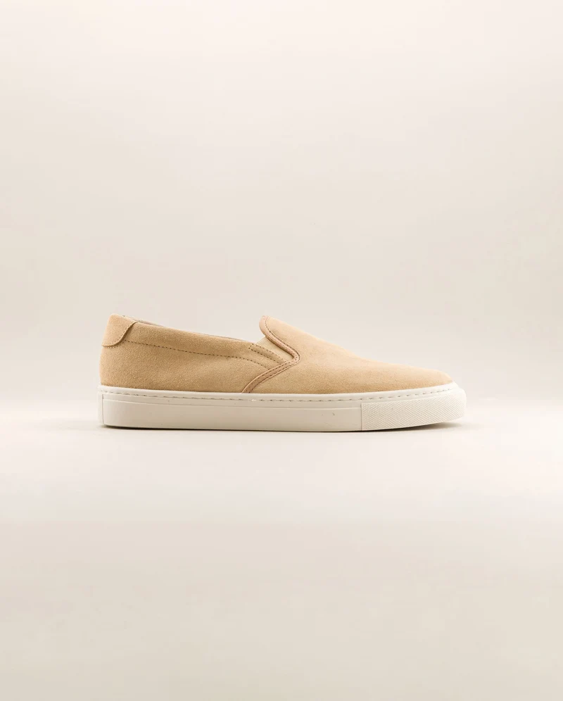Basket slip-on homme Ellis, cuir suède beige