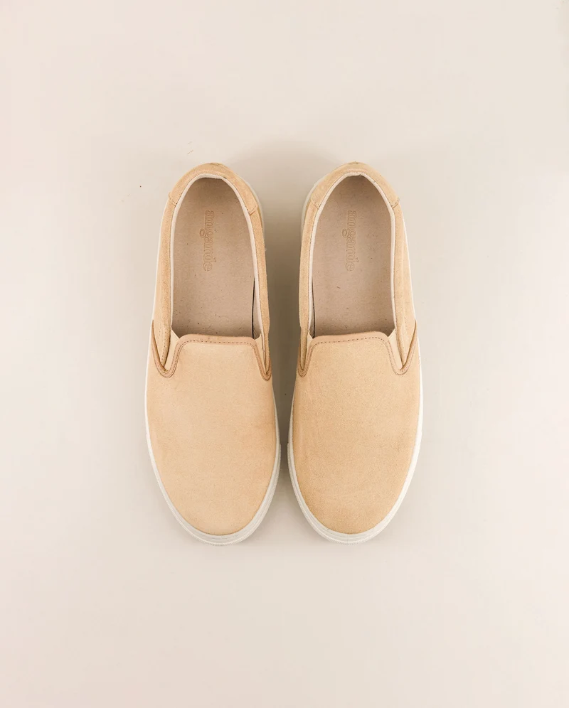 Basket slip-on homme Ellis, cuir suède beige