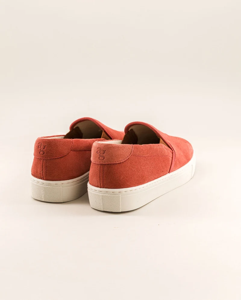 Basket slip-on femme Ellis, cuir suède terracotta