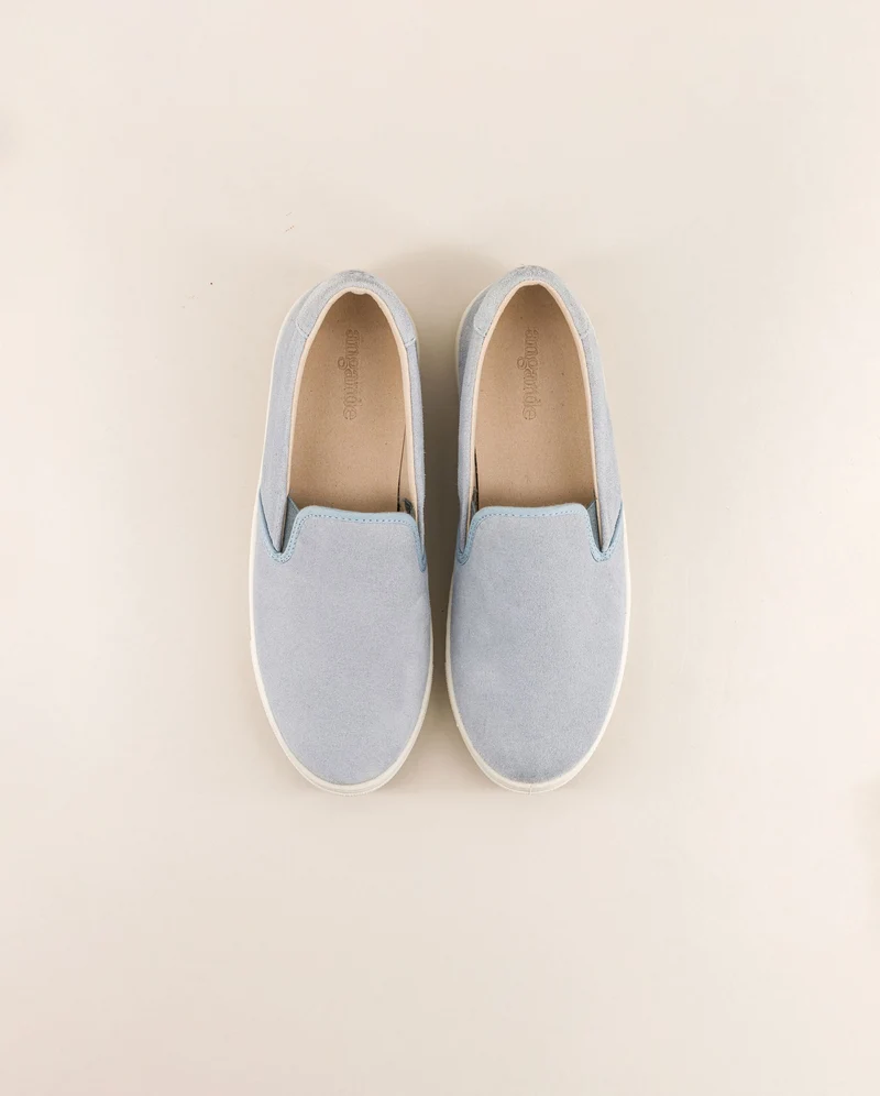 Basket slip-on femme Ellis, cuir suède ciel