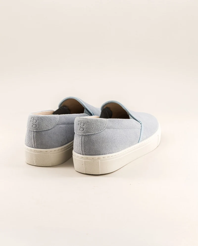 Basket slip-on femme Ellis, cuir suède ciel