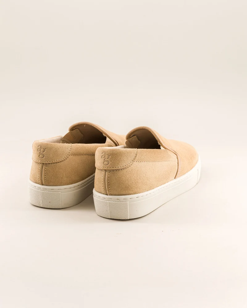 Basket slip-on femme Ellis, cuir suède beige