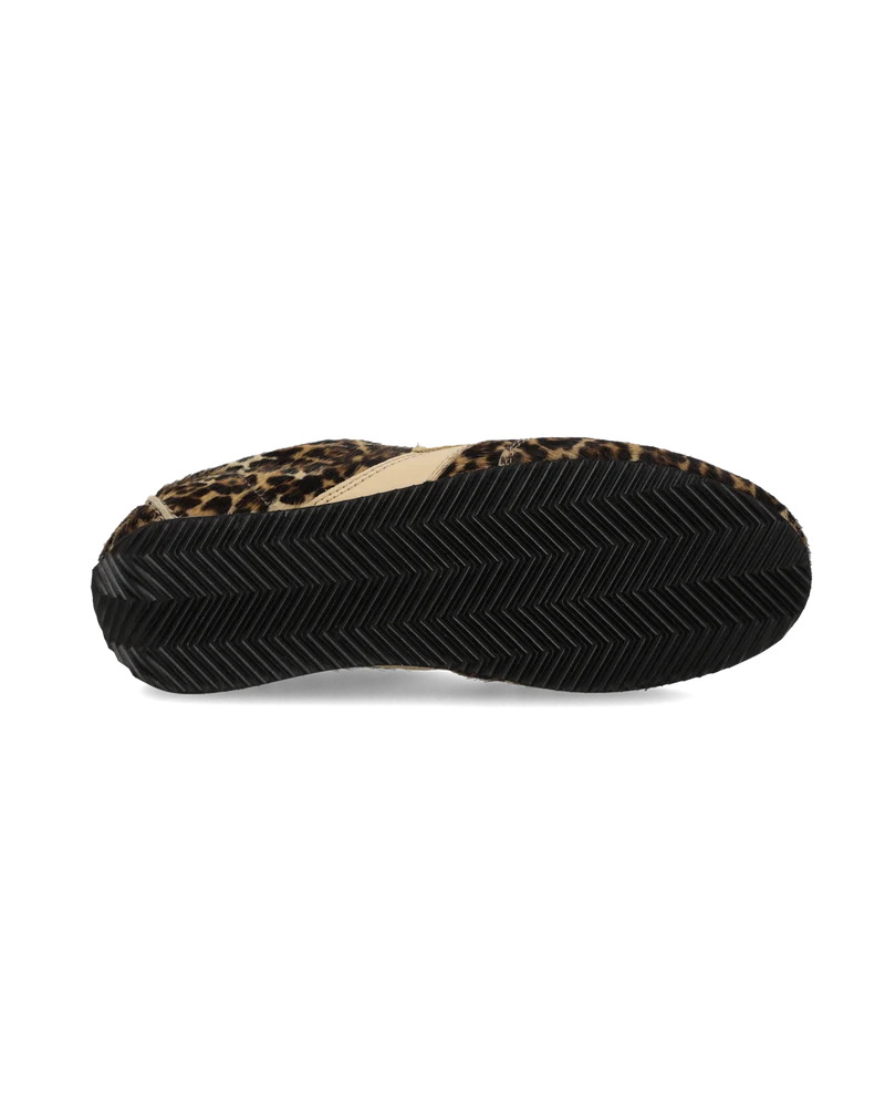 Sneakers Planche Women, Black Beige Animal-Print
