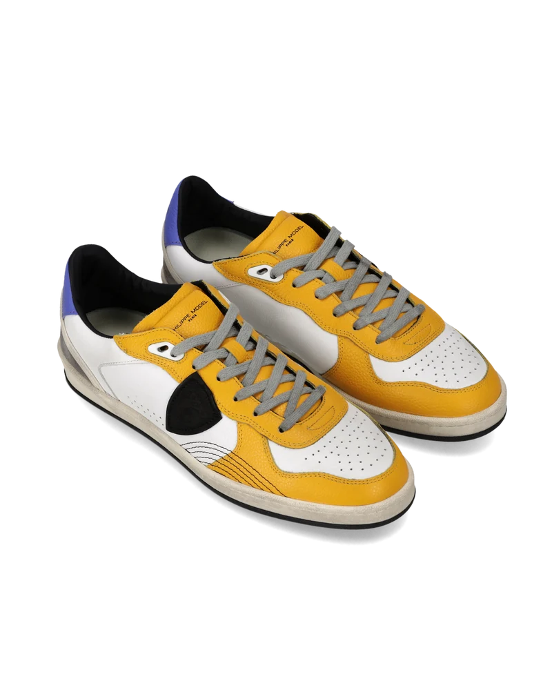 Sneakers Pgal Men, White Yellow Blue