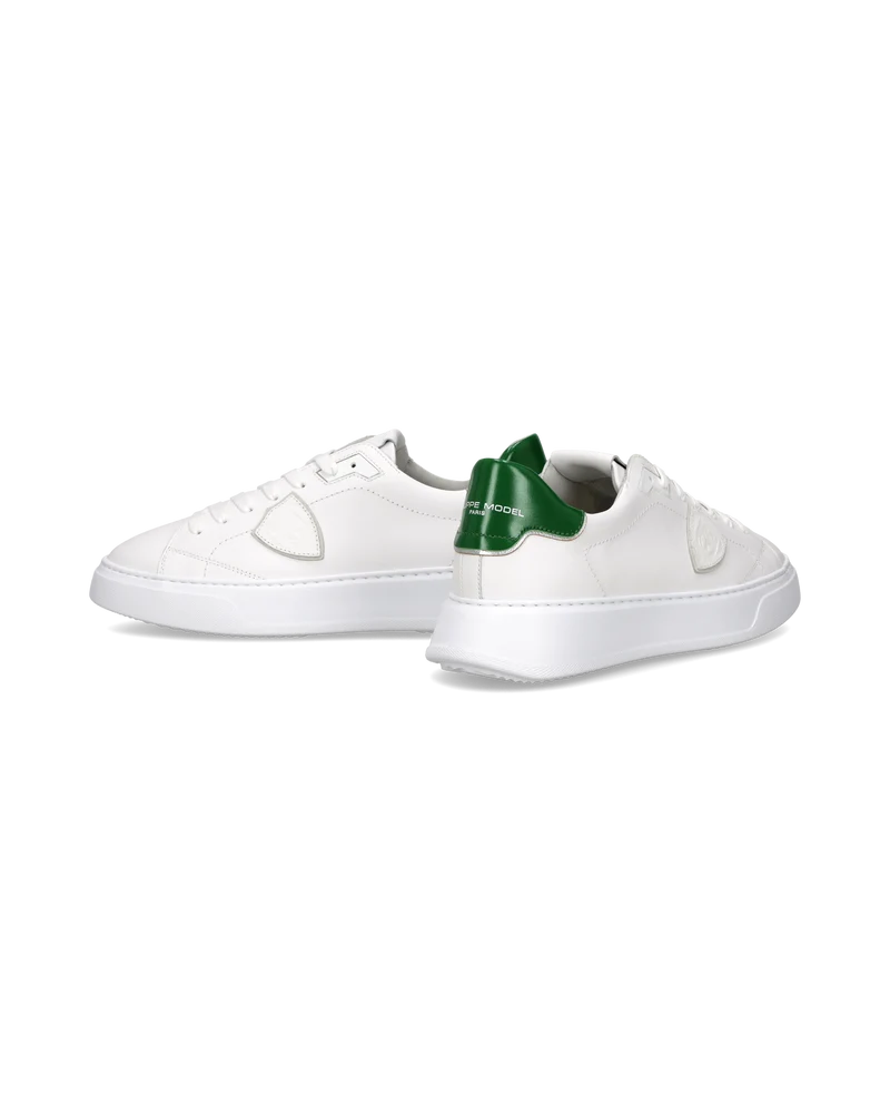 Sneakers Temple Men, White Bottle Green