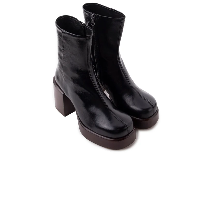 Palencia Black Leather/Brown Sole