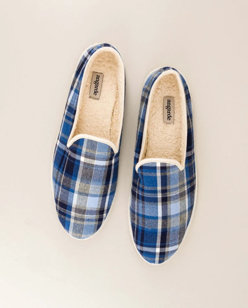 Chausson homme Bruson, tartan bleu