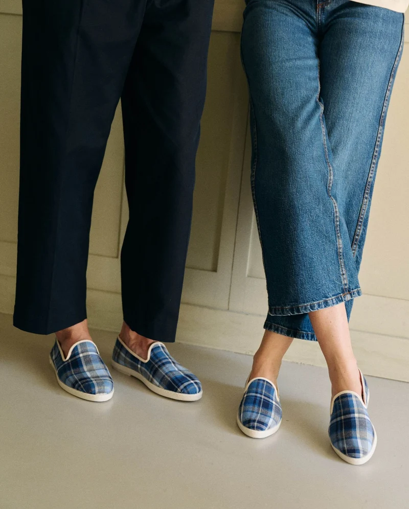 Chausson homme Bruson, tartan bleu