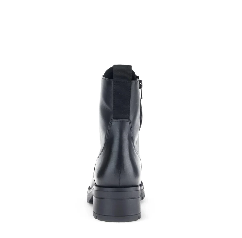 Bottines noires en cuir lisse
