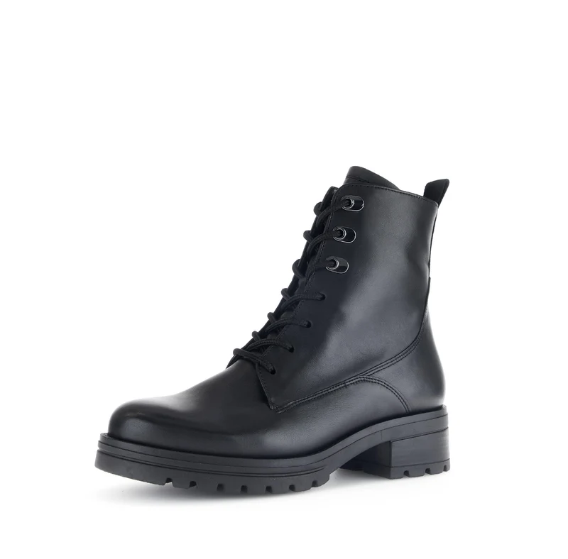 Bottines noires en cuir lisse