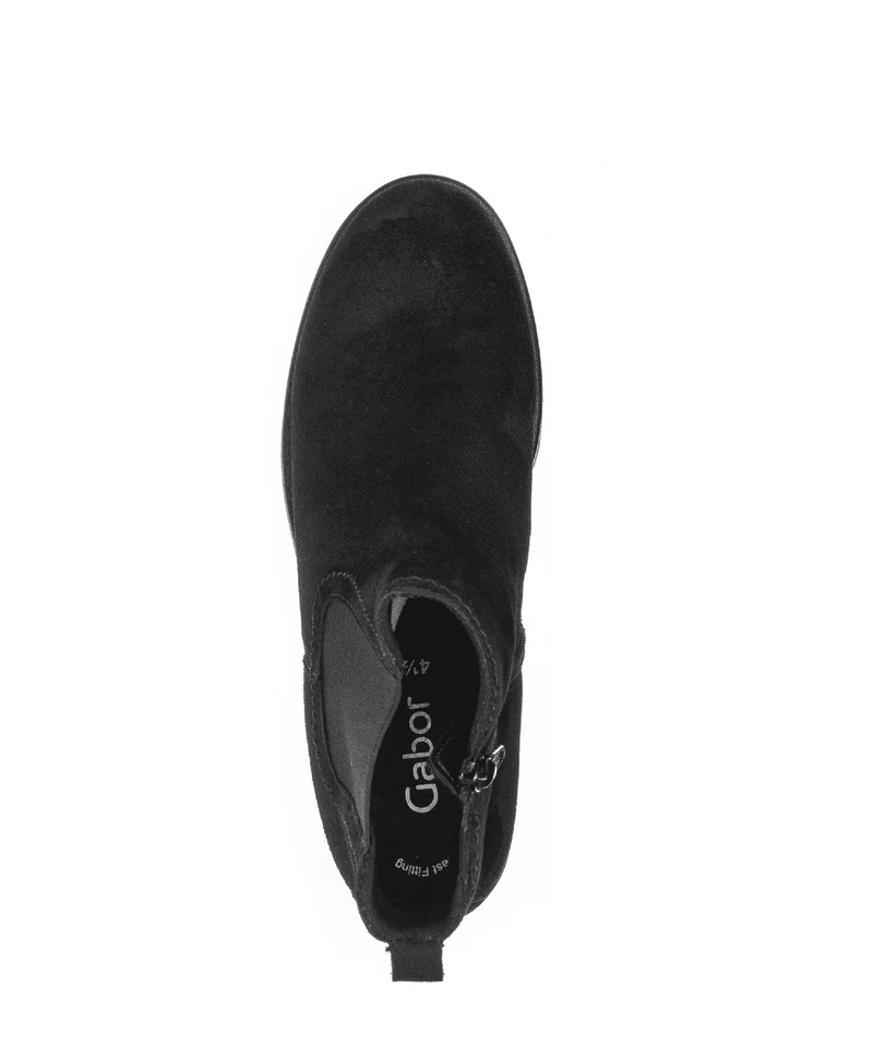 Bottines noires en cuir velours