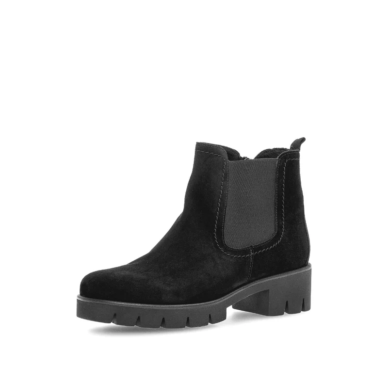 Bottines noires en cuir velours