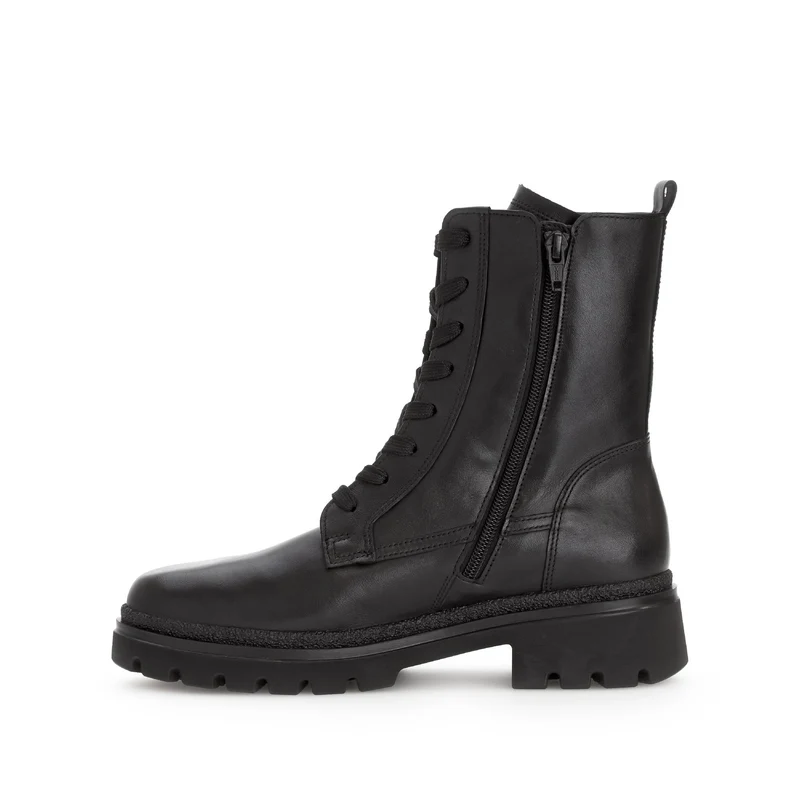 Bottines noires en cuir lisse