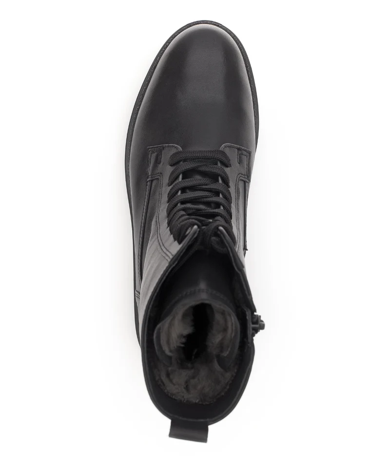 Bottines noires en cuir lisse