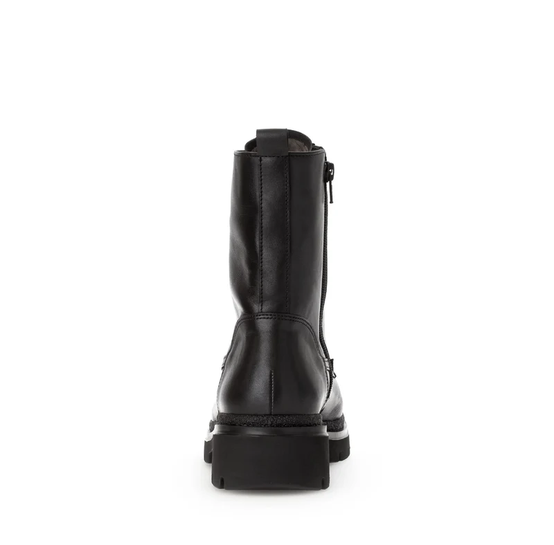Bottines noires en cuir lisse