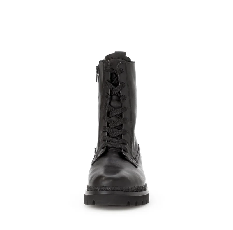 Bottines noires en cuir lisse