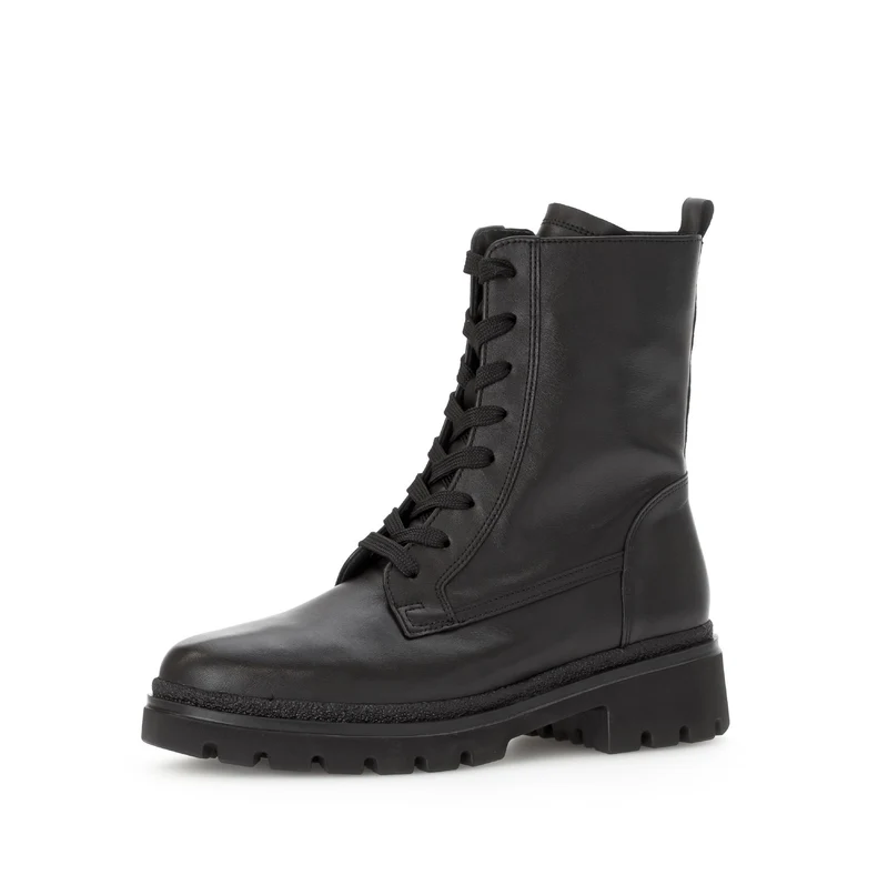 Bottines noires en cuir lisse