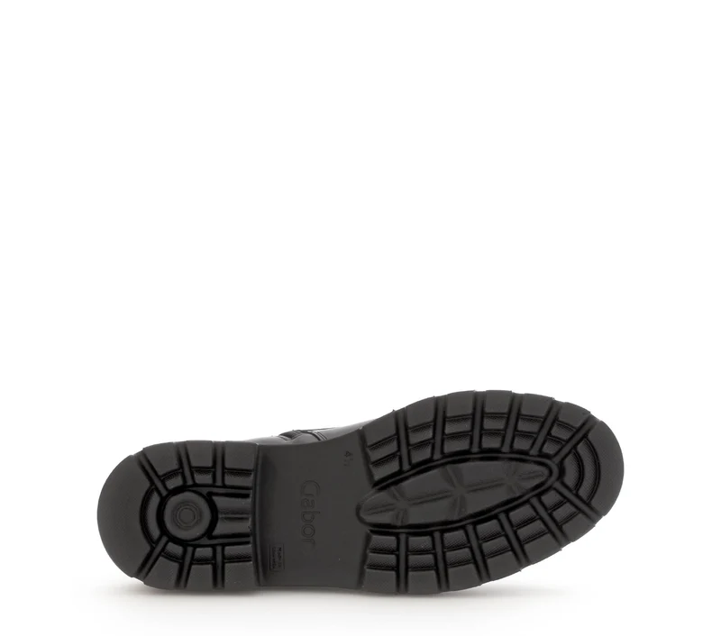 Bottines noires en cuir lisse