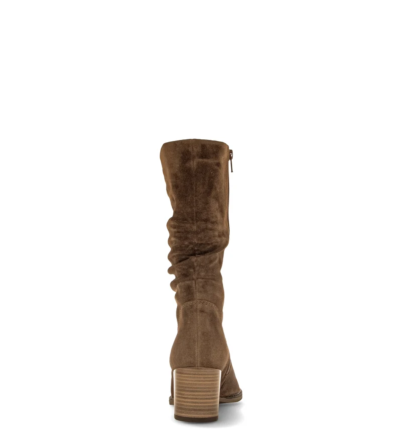 Bottines cognac en cuir velours