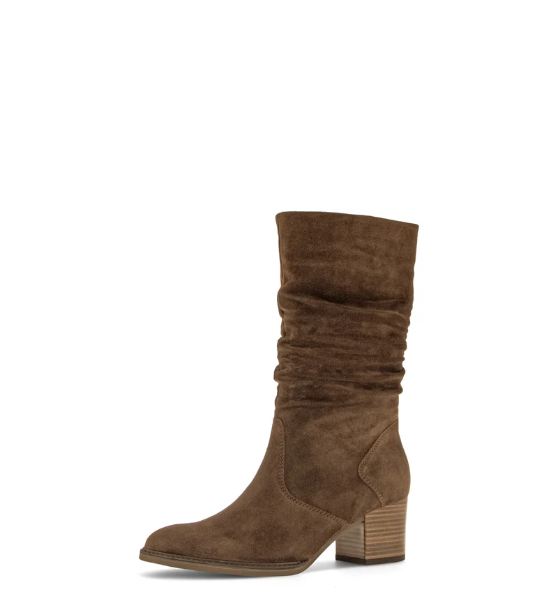 Bottines cognac en cuir velours
