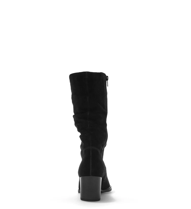 Bottines noires en cuir velours