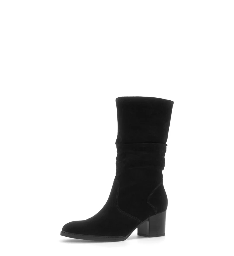 Bottines noires en cuir velours
