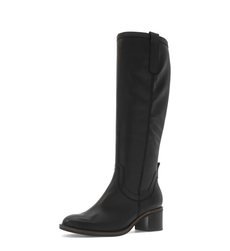 Bottes noires en cuir lisse