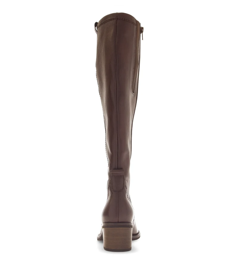 Bottes cognac en cuir lisse
