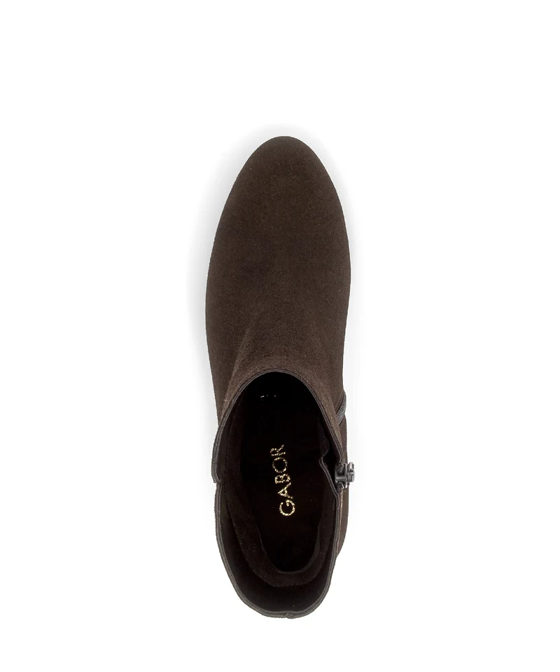 Bottines marron en cuir velours