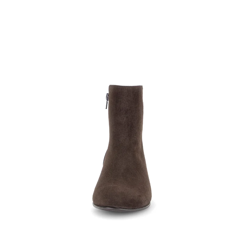 Bottines marron en cuir velours
