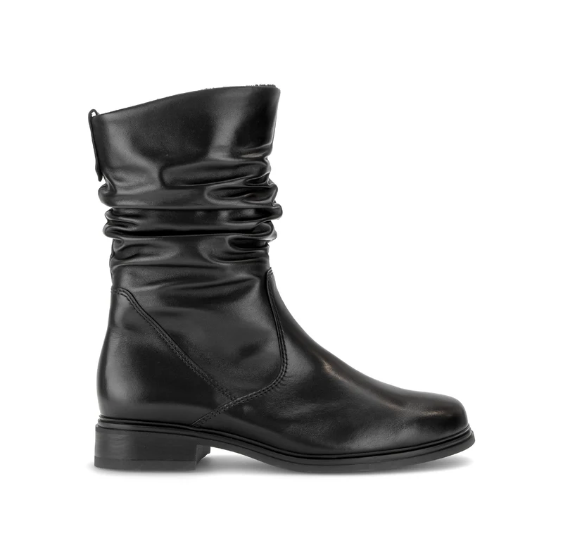 Bottines noires en cuir lisse