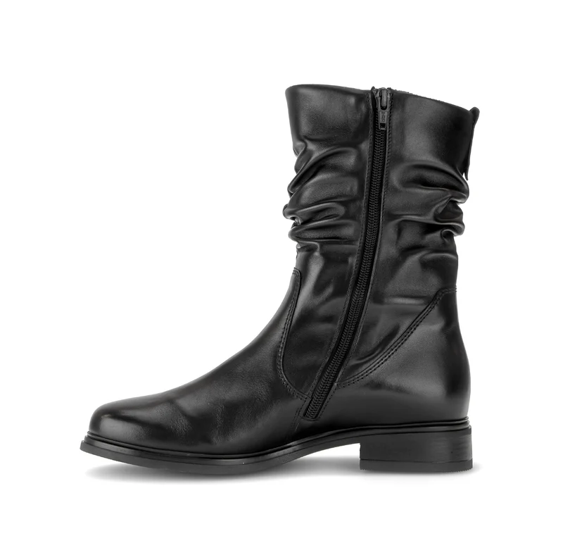 Bottines noires en cuir lisse