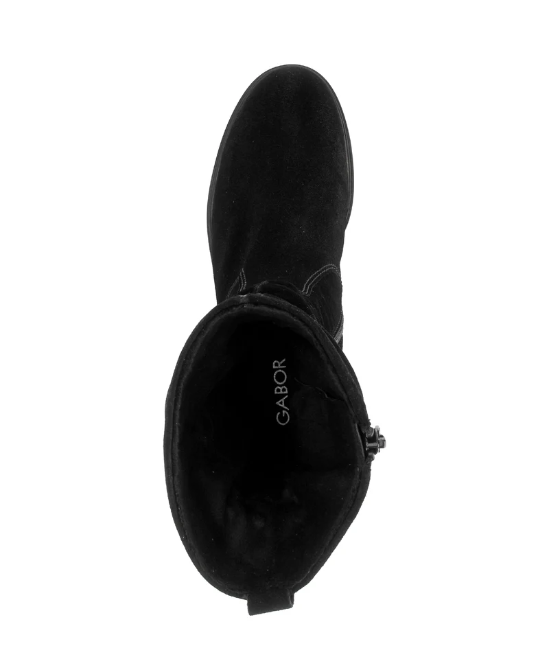 Bottines noires en cuir velours