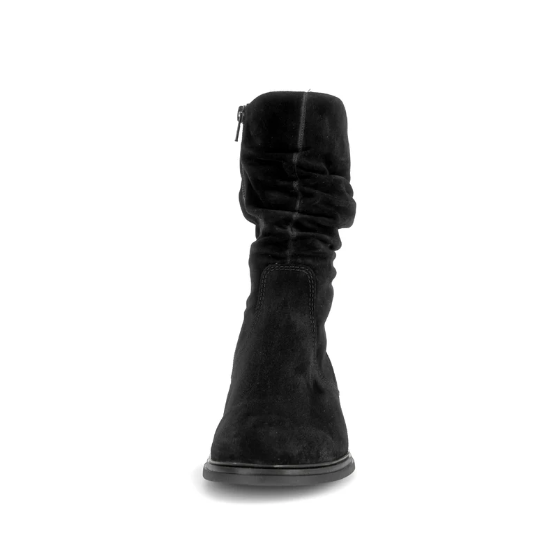 Bottines noires en cuir velours