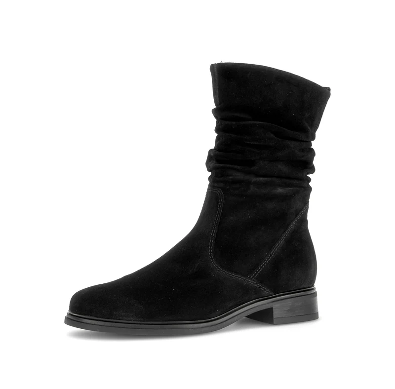 Bottines noires en cuir velours