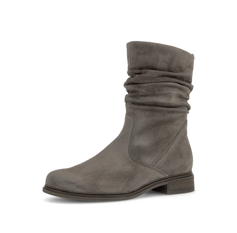 Bottines grises en cuir velours