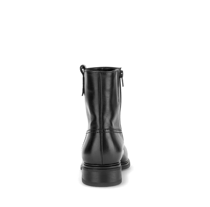 Bottines noires en cuir lisse