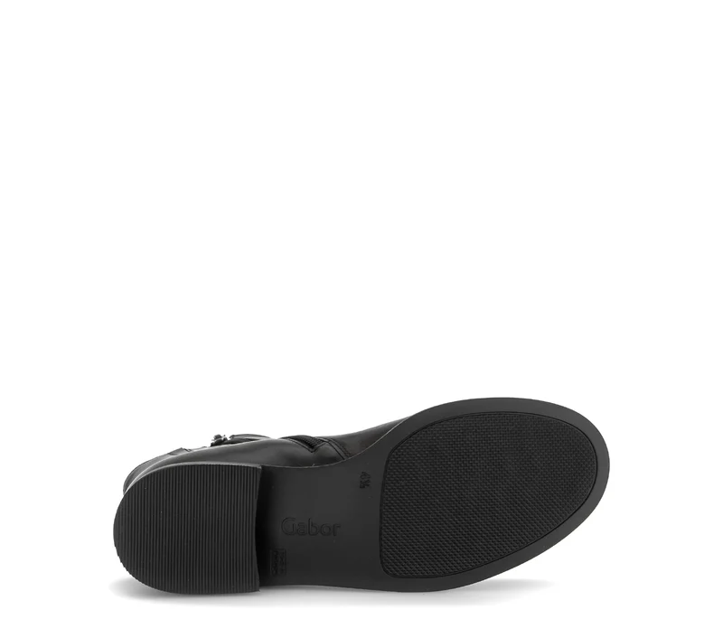 Bottines noires en cuir lisse