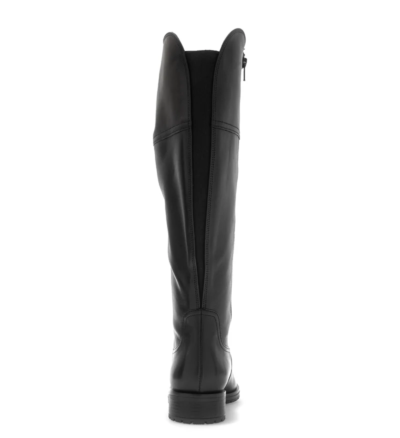 Bottes noires en cuir lisse