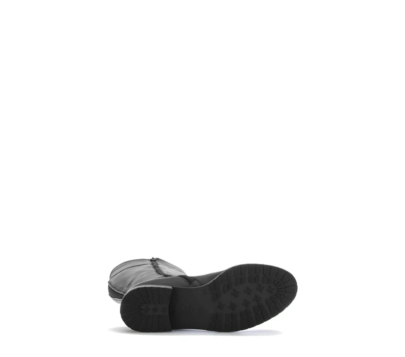 Bottes noires en cuir lisse