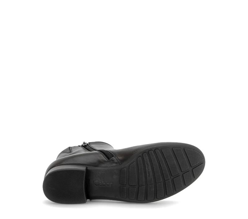 Bottines noires en cuir lisse
